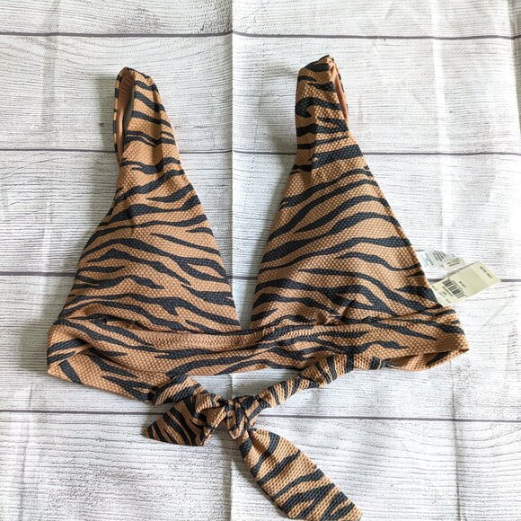 NWT Aerie swim bikini triangle top zebra leopard animal print - Picture 1 of 10